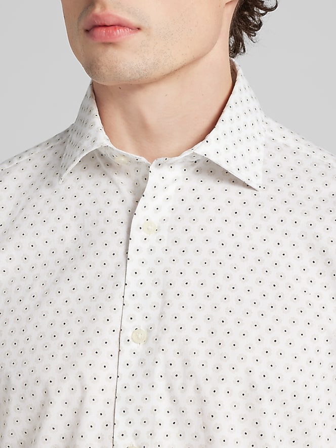 Joseph Abboud Modern Fit Cotton Blend Short Sleeve Button Up Shirt