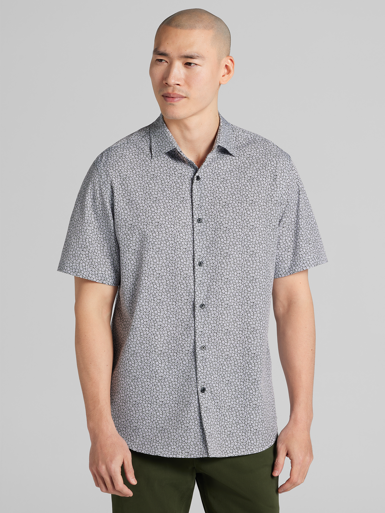 CHILLFLEX Modern Fit Short Sleeve 4-Way Stretch Button Up Shirt