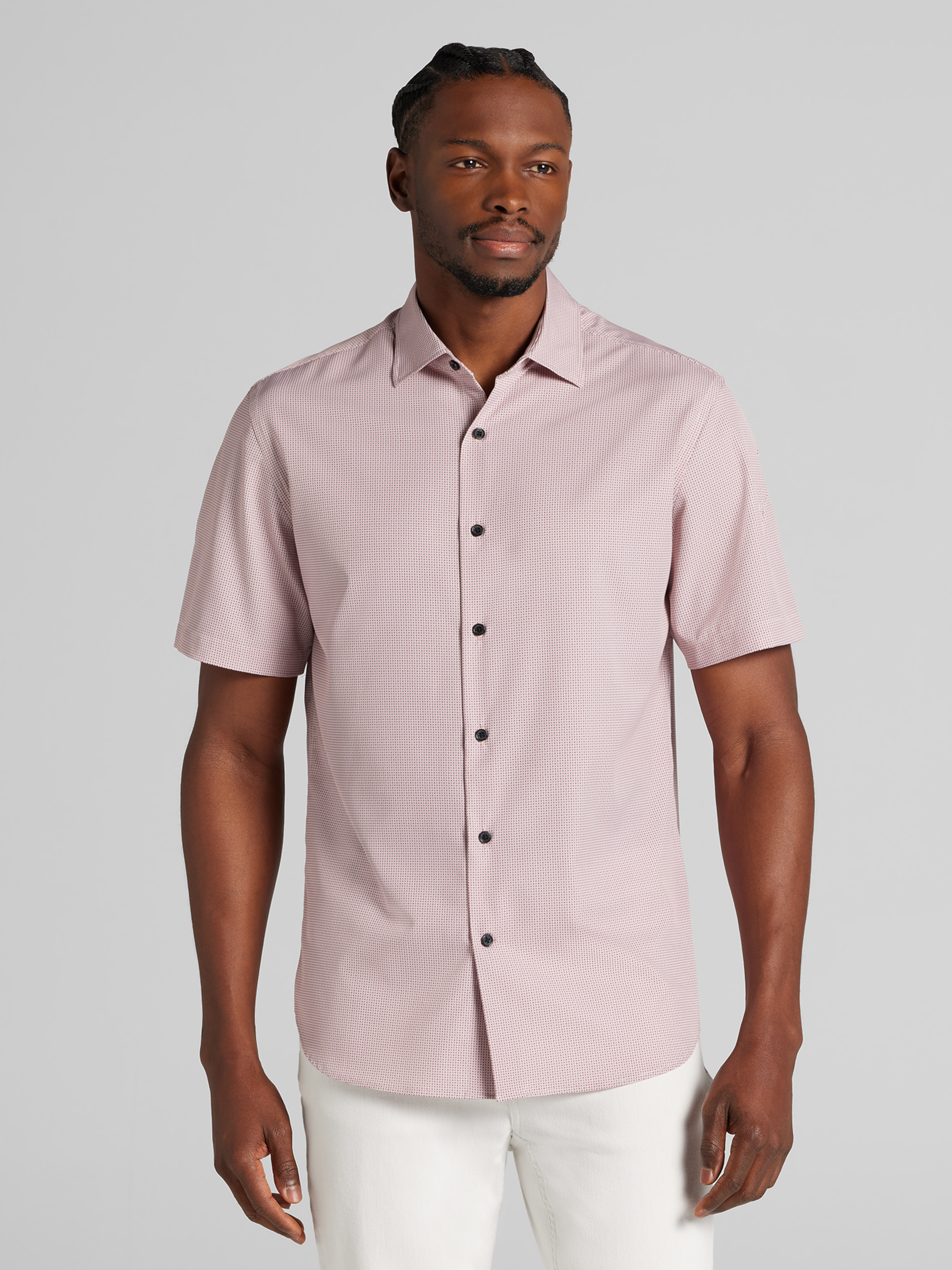 CHILLFLEX Modern Fit Short Sleeve 4-Way Stretch Button Up Shirt