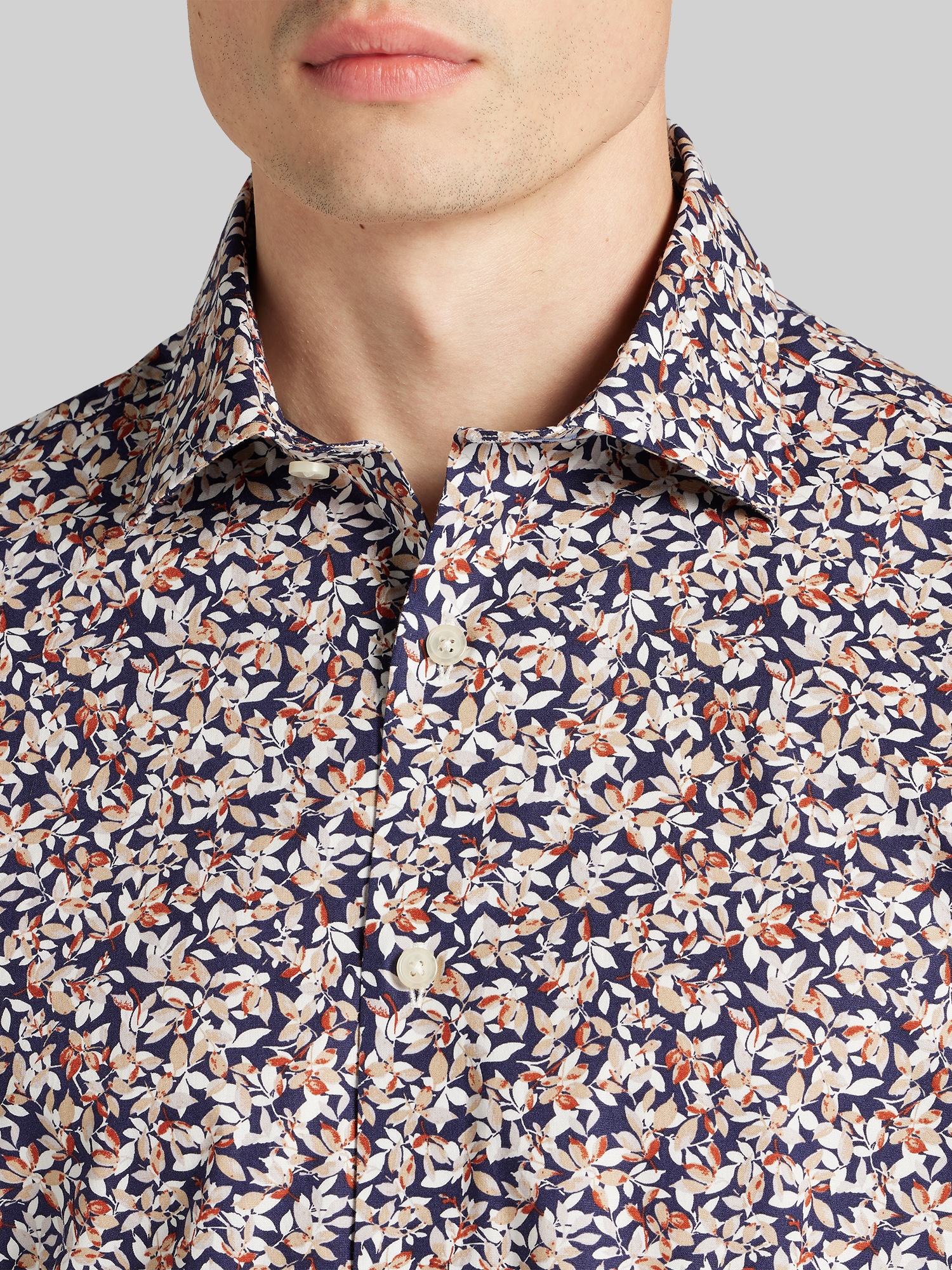 Modern Fit Micro Floral Short Sleeve Woven Shirt