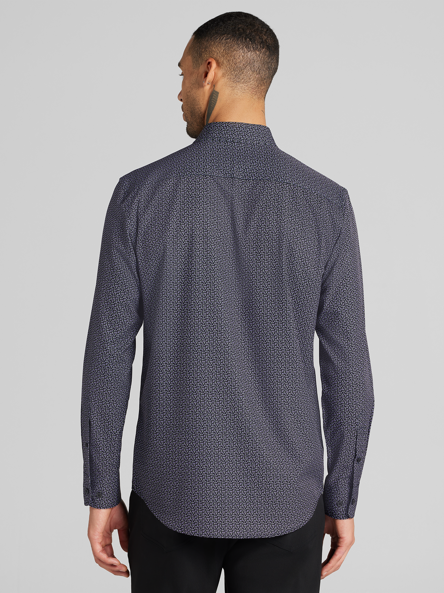 Slim Fit Geo 4-Way Stretch Button Up Shirt