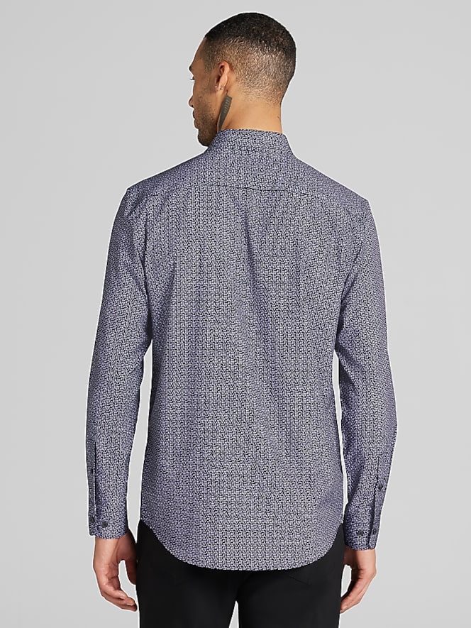 Awearness Kenneth Cole Slim Fit Geo 4-Way Stretch Button Up Shirt