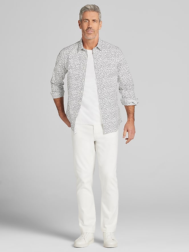 Awearness Kenneth Cole Slim Fit CHILLFLEX Woven Button Up Shirt