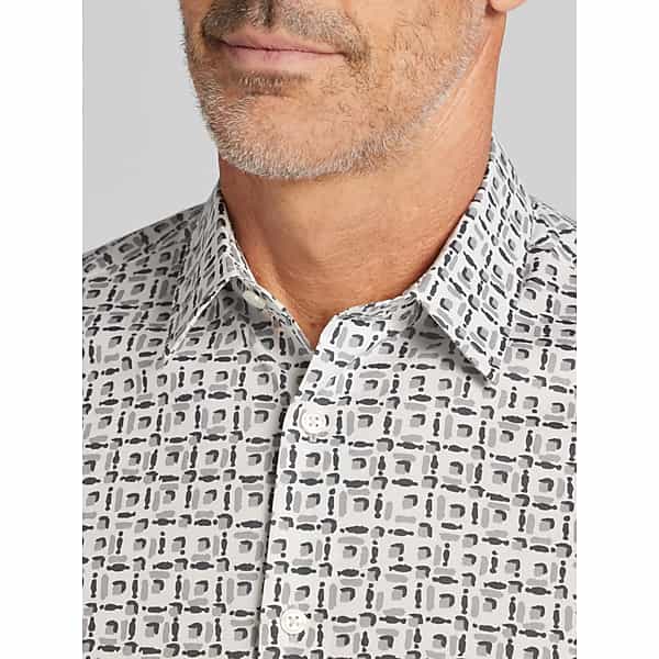 Awearness Kenneth Cole Big & Tall Men's CHILLFLEX Woven Button Up Shirt Black - Size: LT