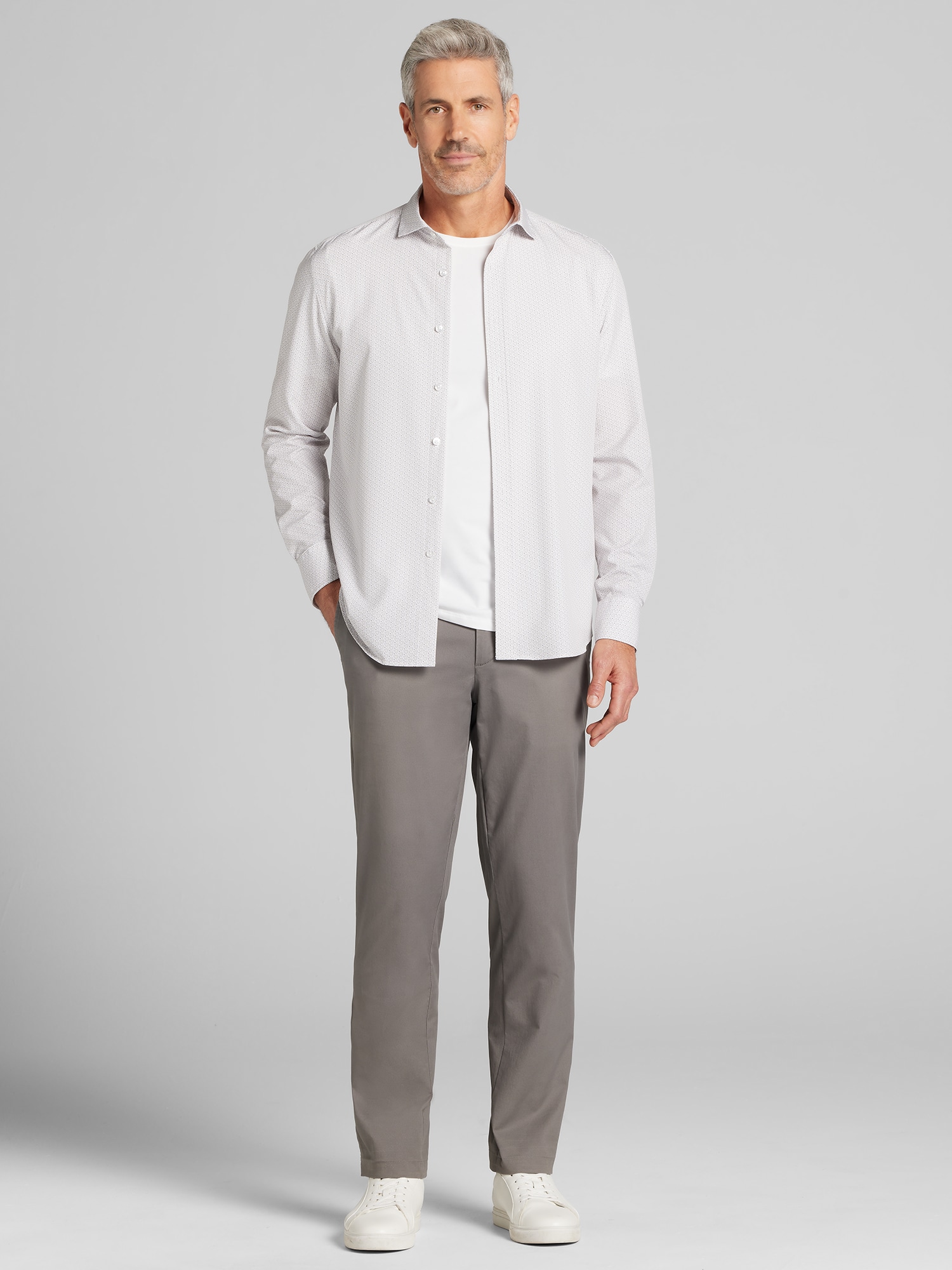 Modern Fit 4-Way Stretch Button Up Shirt