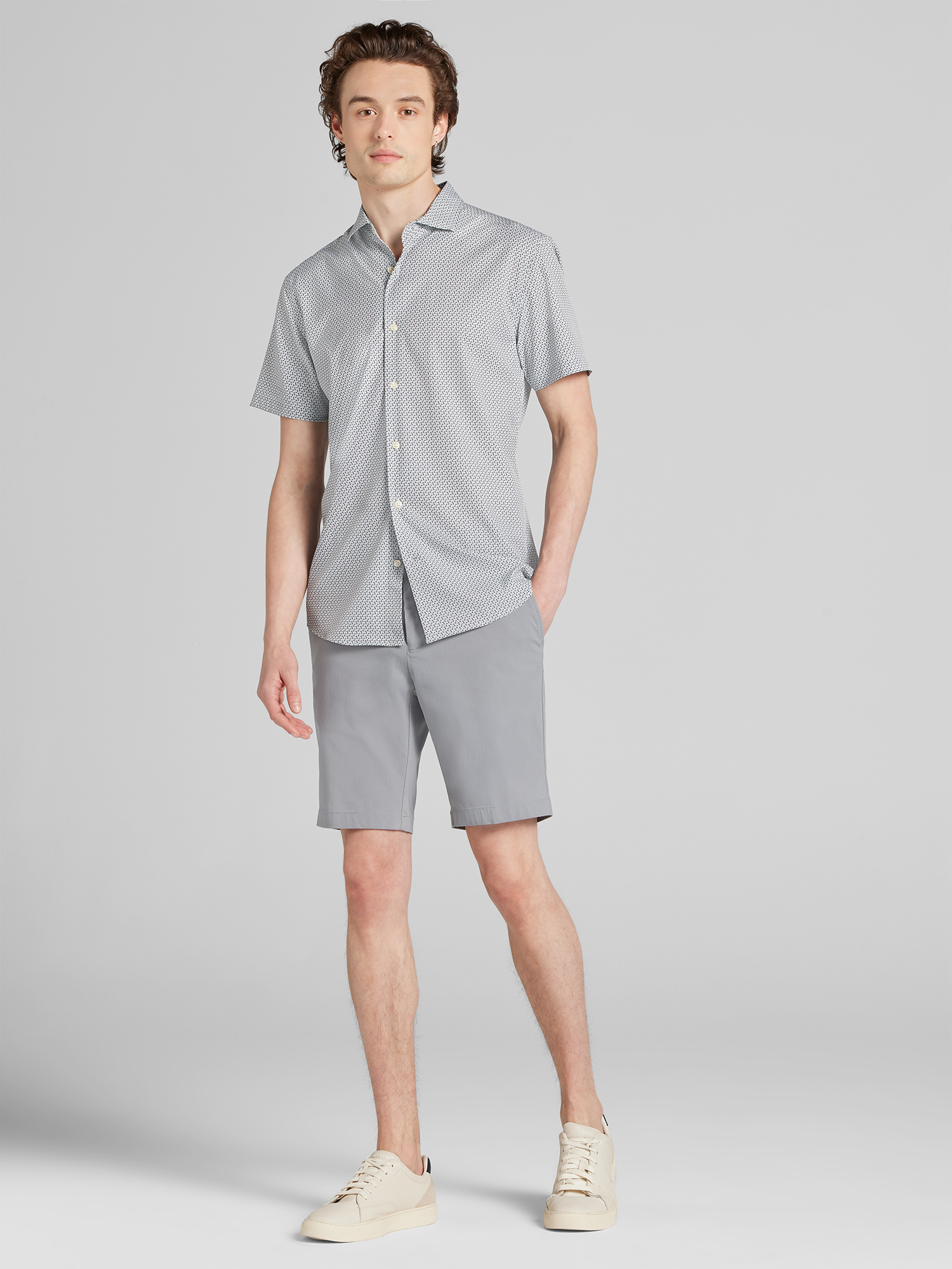 CHILLFLEX Modern Fit Short Sleeve Button Up Shirt