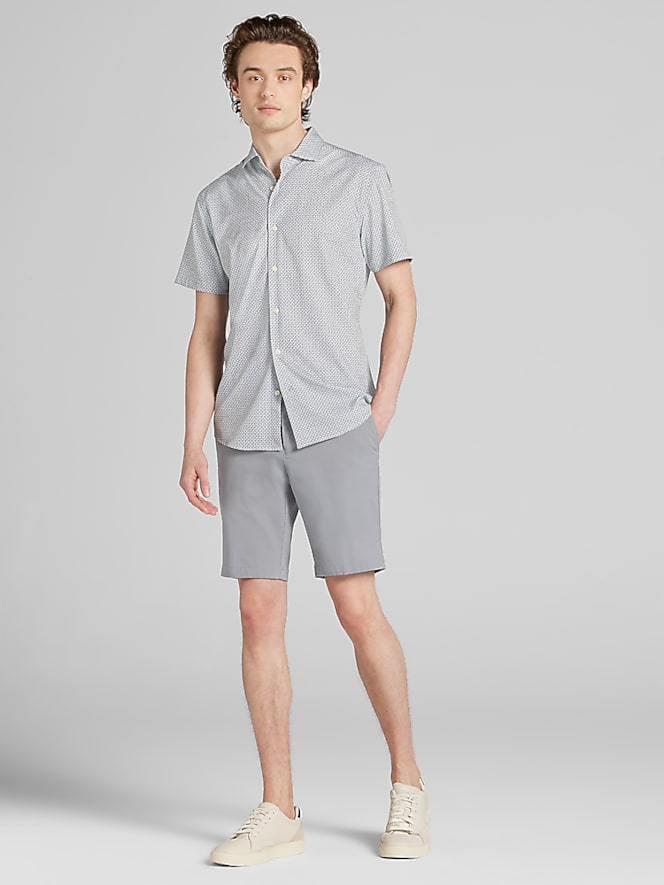 Awearness Kenneth Cole CHILLFLEX Modern Fit Short Sleeve Button Up Shirt