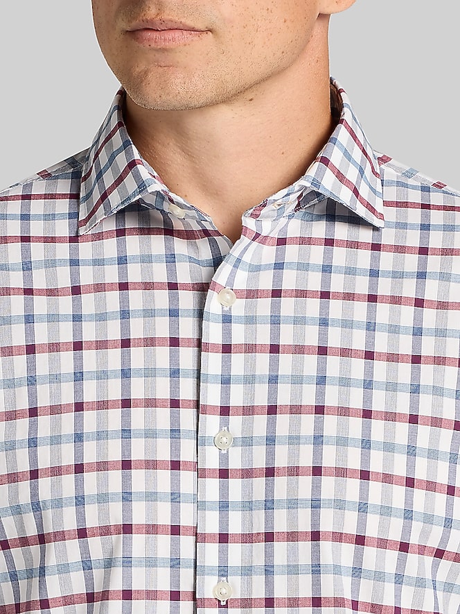 Joseph Abboud Modern Fit Short Sleeve Check Button Up Shirt