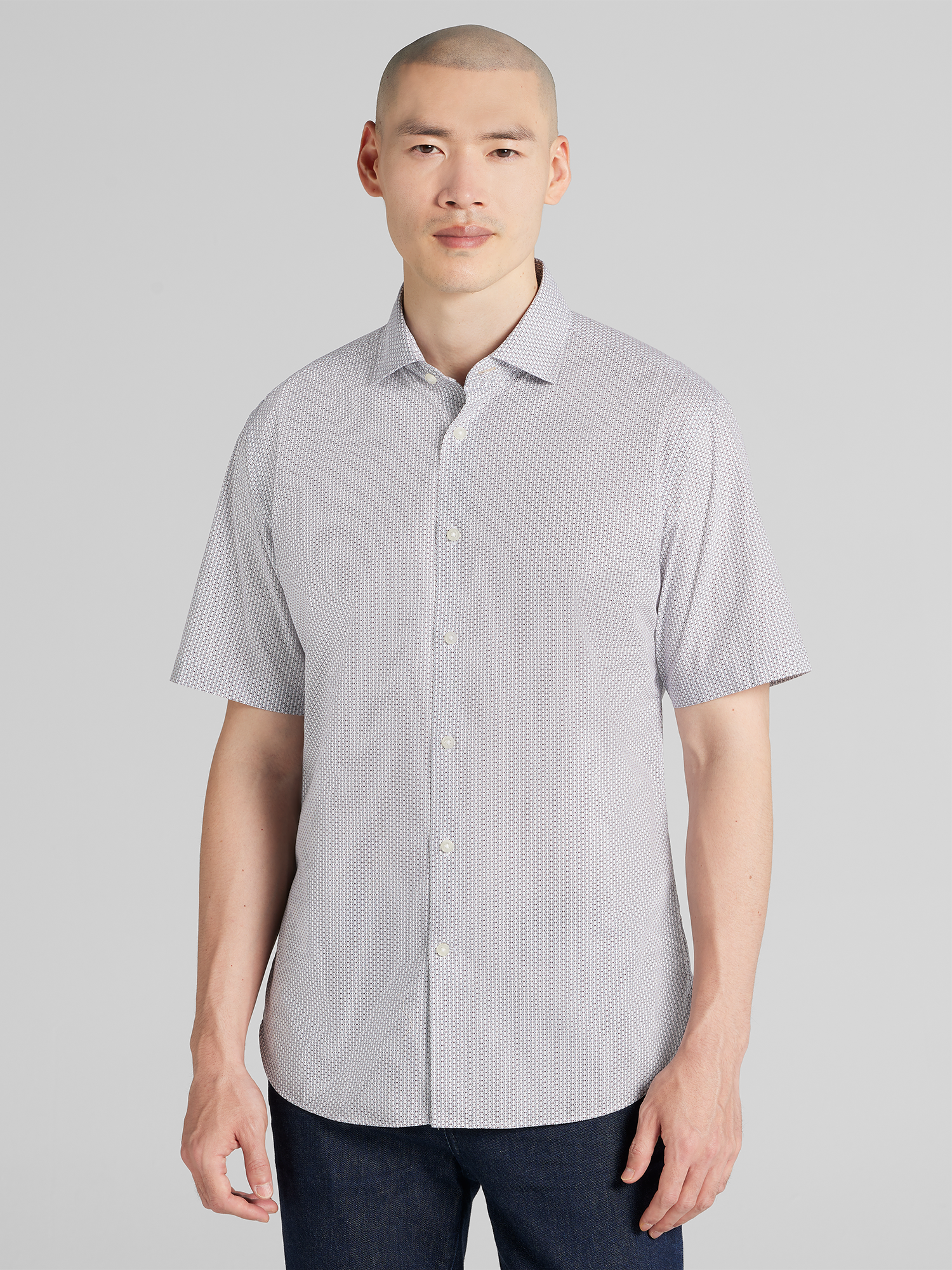 Modern Fit Short Sleeve Button Up Shirt