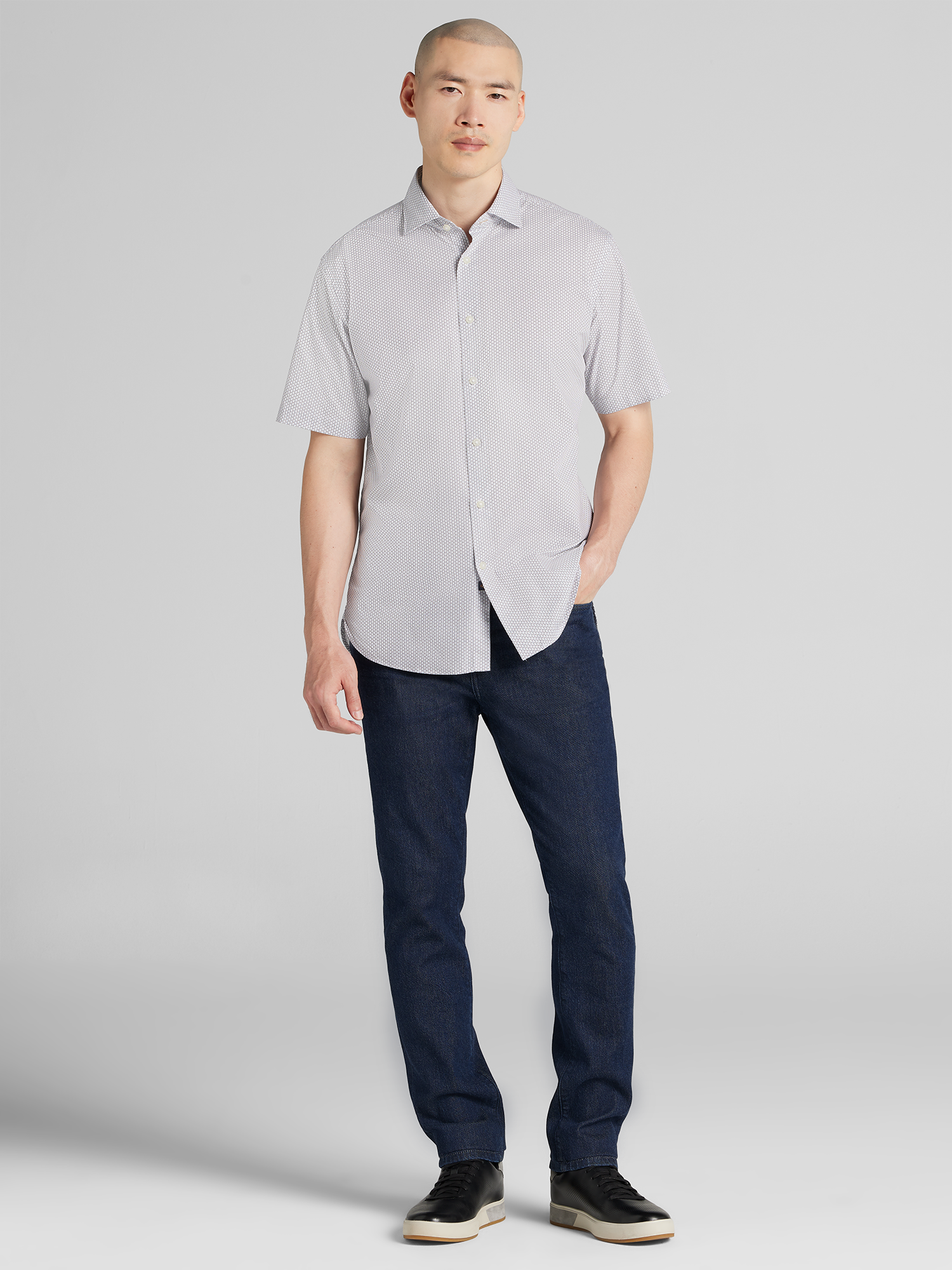 Modern Fit Short Sleeve Button Up Shirt
