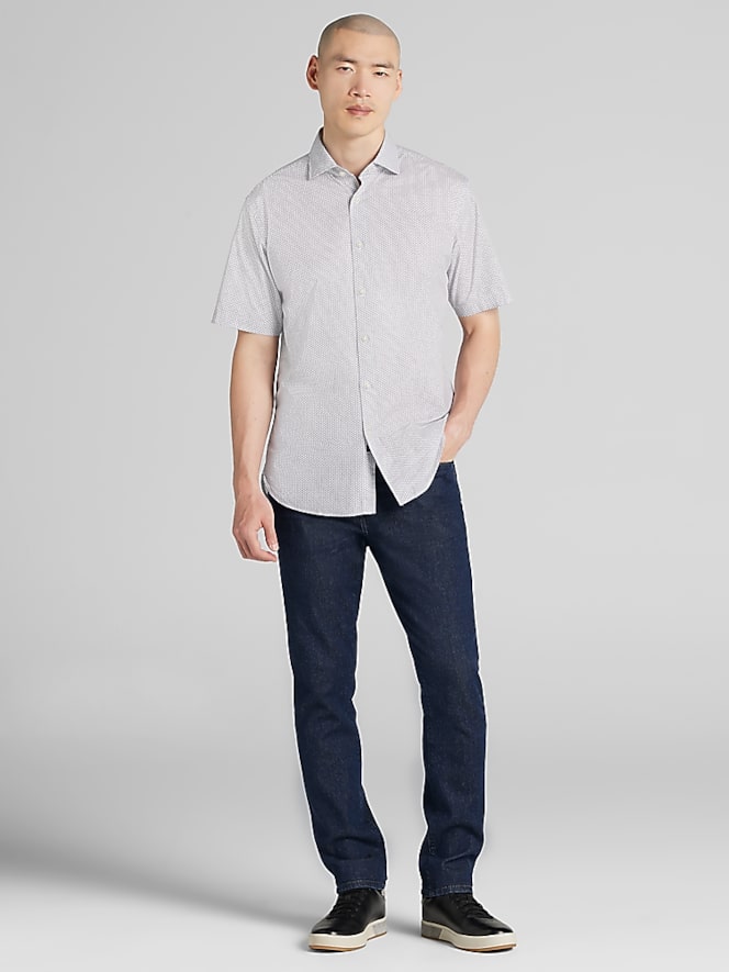 Joseph Abboud Modern Fit Short Sleeve Button Up Shirt