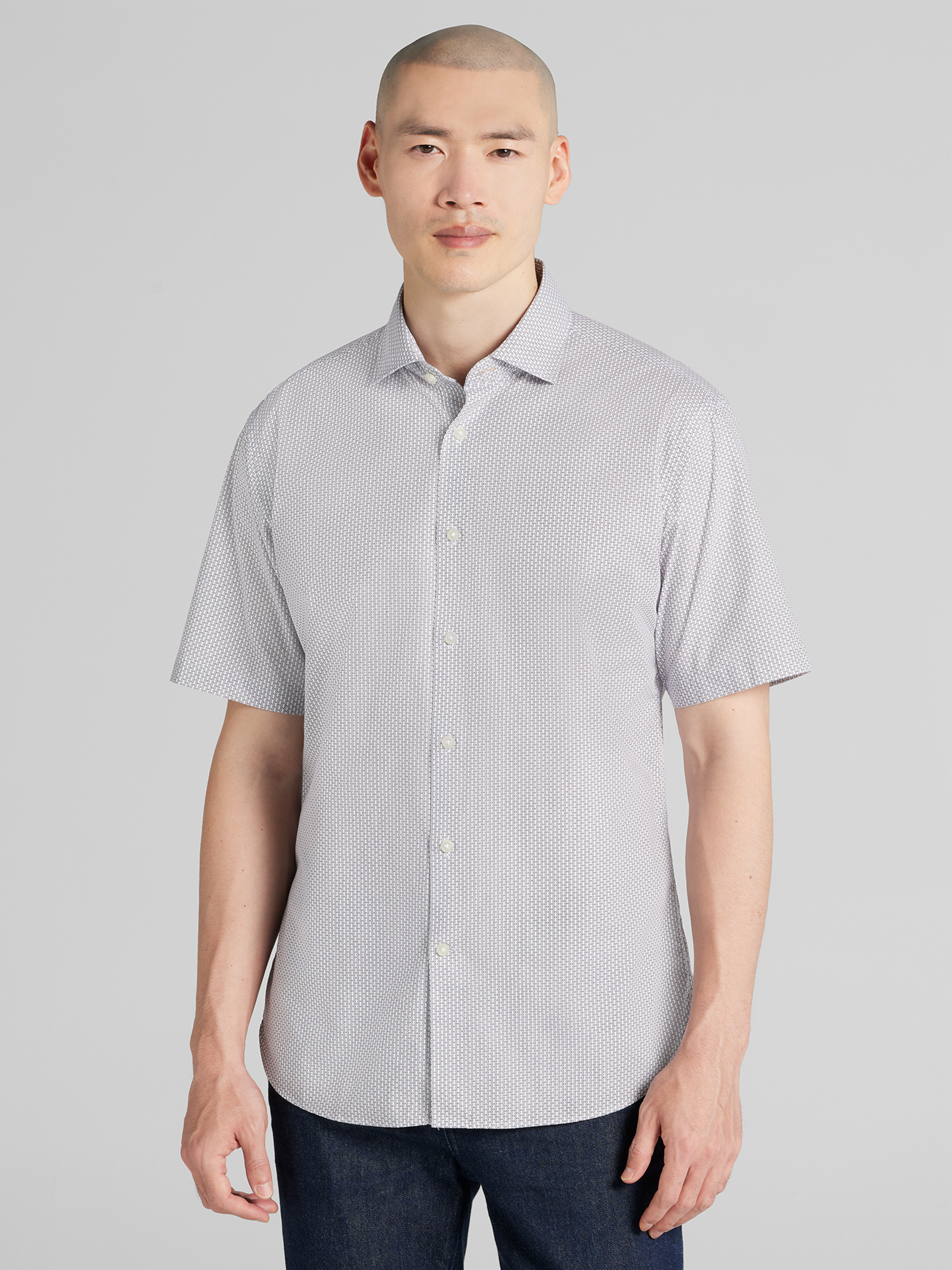 Modern Fit Short Sleeve Button Up Shirt