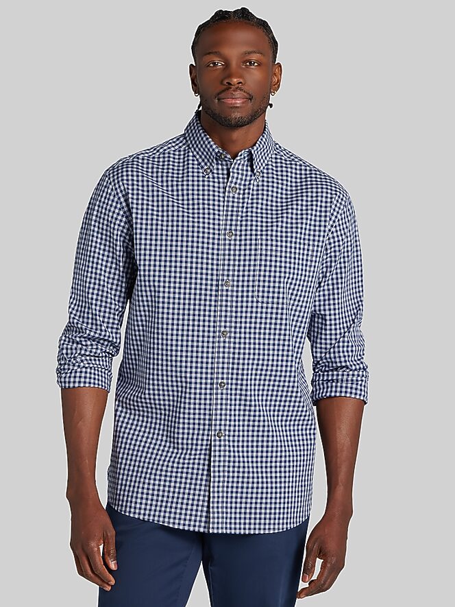 Joseph Abboud Classic Fit Check Button Up Shirt