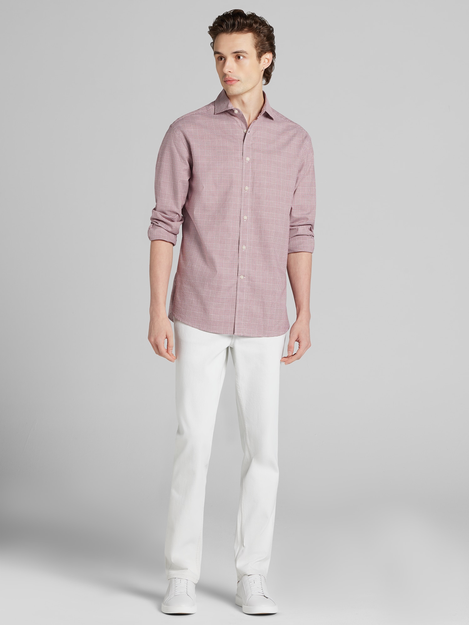 Classic Fit Plaid Button Up Shirt