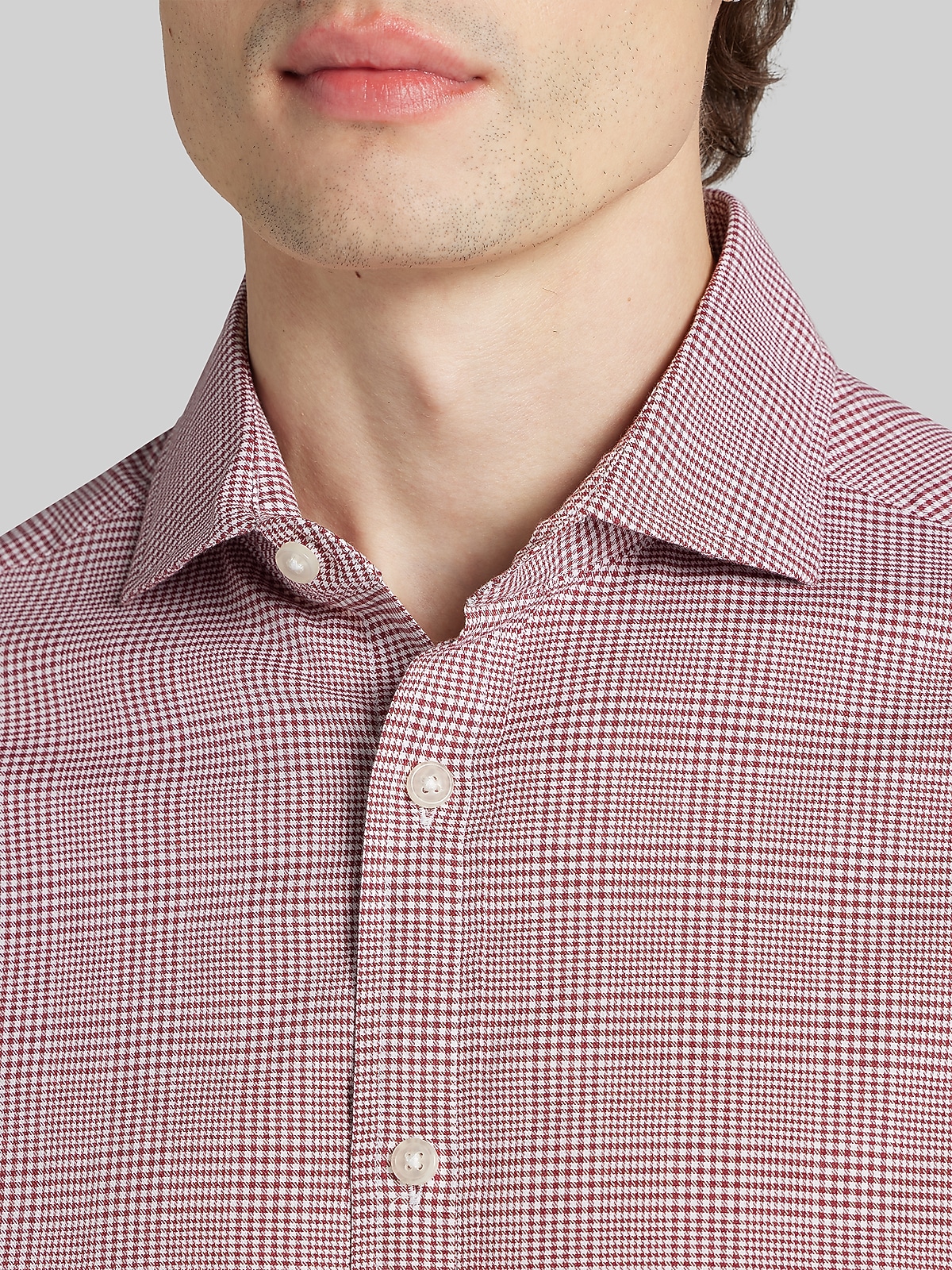 burgundy checkered dress shirt Steven Land Mens Classic Fit Burgundy Plaid 100% Cotton Dress Shirt  The  Suit Depot