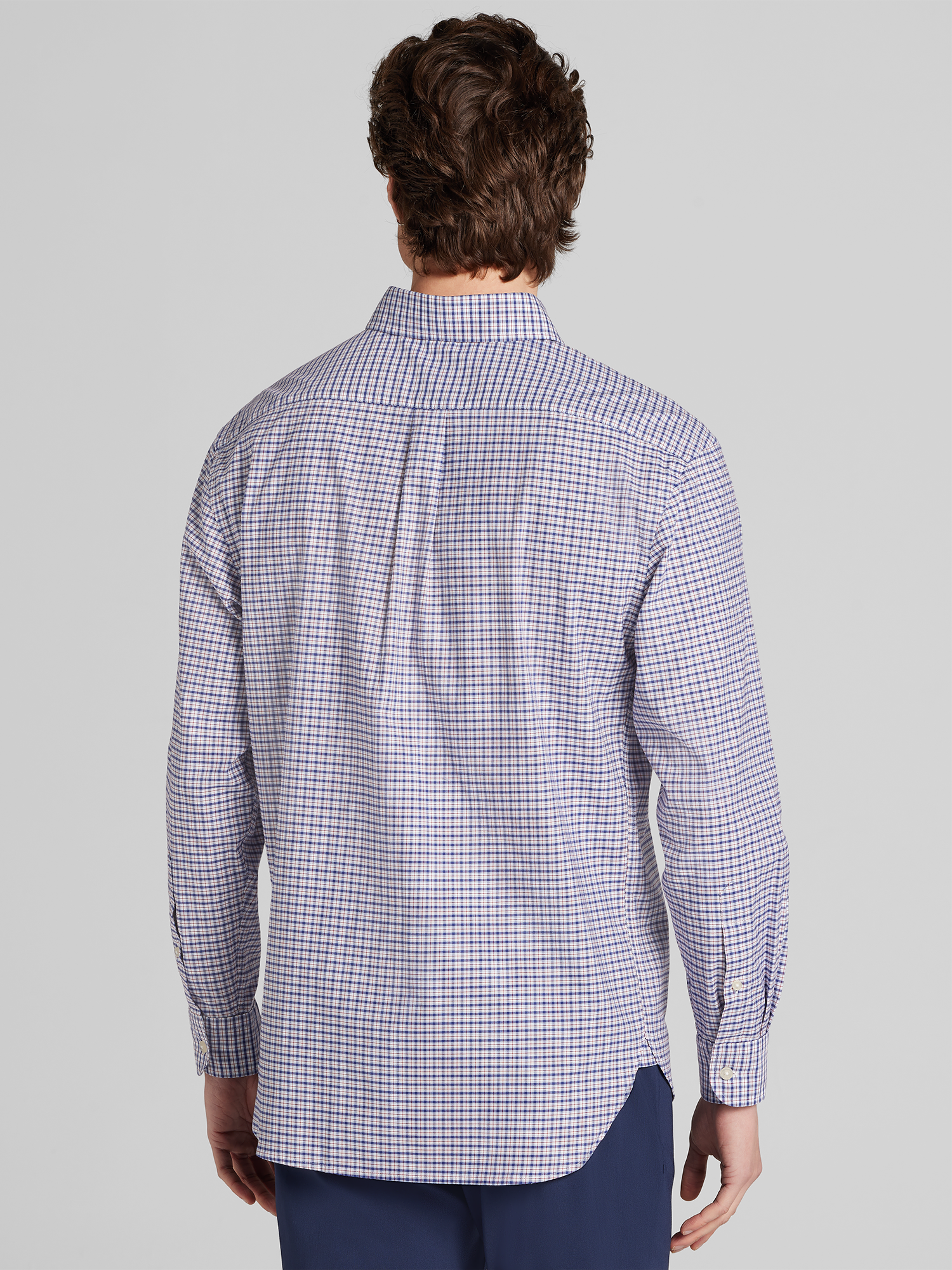 Classic Fit Grid Pattern Button Up Shirt