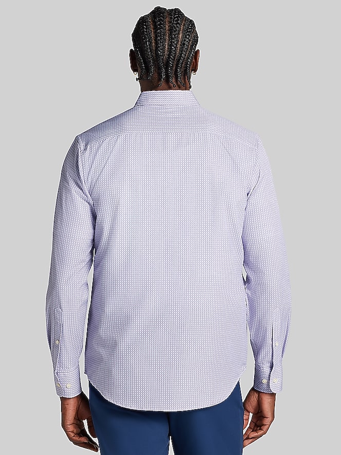 Awearness Kenneth Cole Modern Fit Micro Geo 4-Way Stretch Button Up Shirt