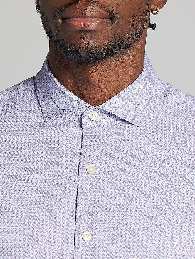 Awearness Kenneth Cole Modern Fit Micro Geo 4-Way Stretch Button Up Shirt