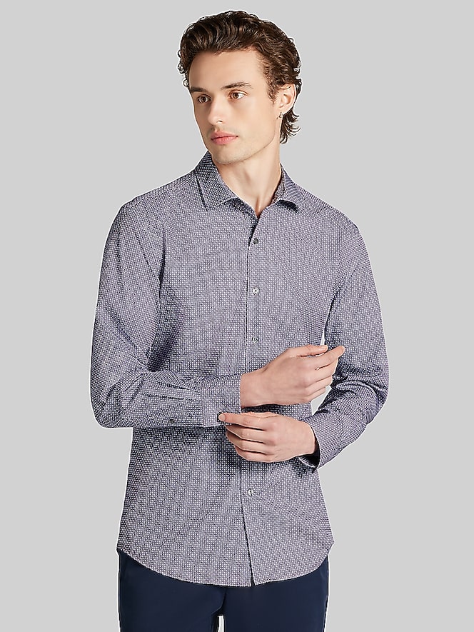Awearness Kenneth Cole Slim Fit 4-Way Stretch Button Up Shirt