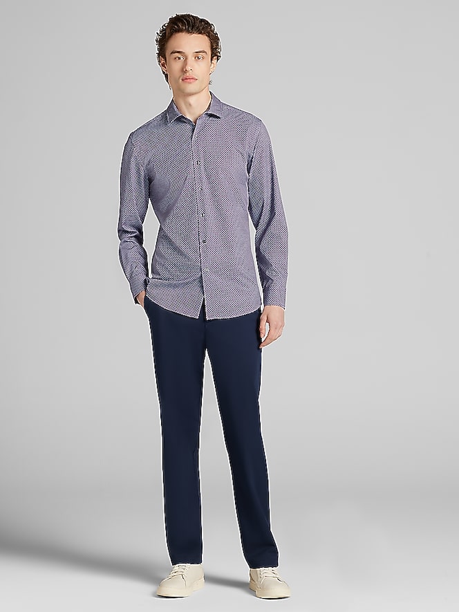 Awearness Kenneth Cole Slim Fit 4-Way Stretch Button Up Shirt