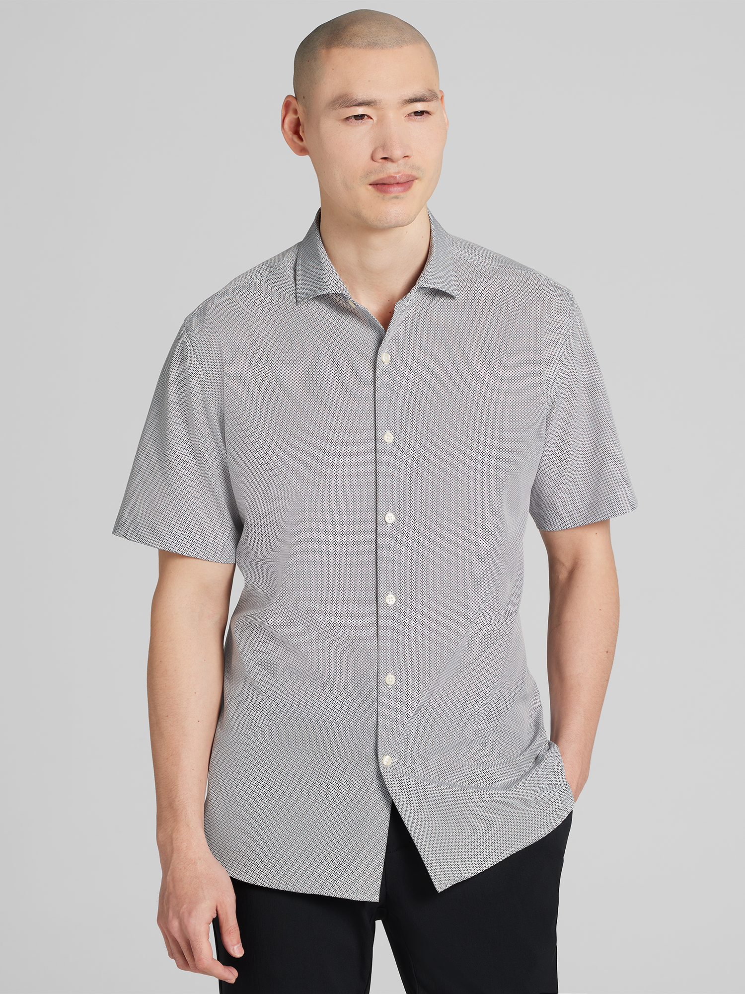 Modern Fit Short Sleeve Button Up Shirt