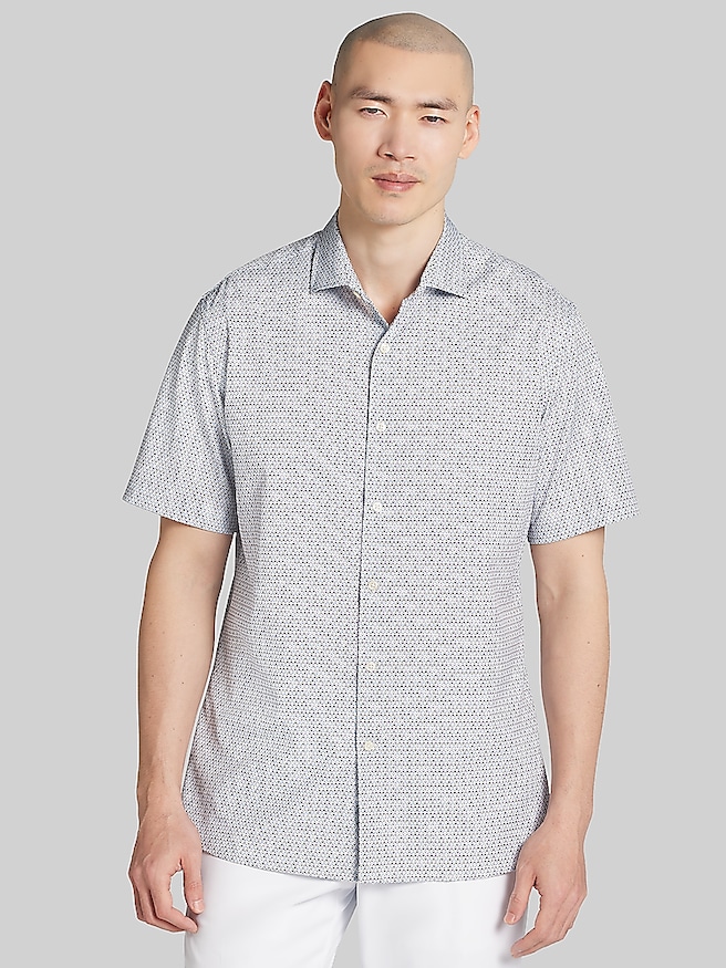 Men's Modern Fit Short Sleeve Button Up Shirt