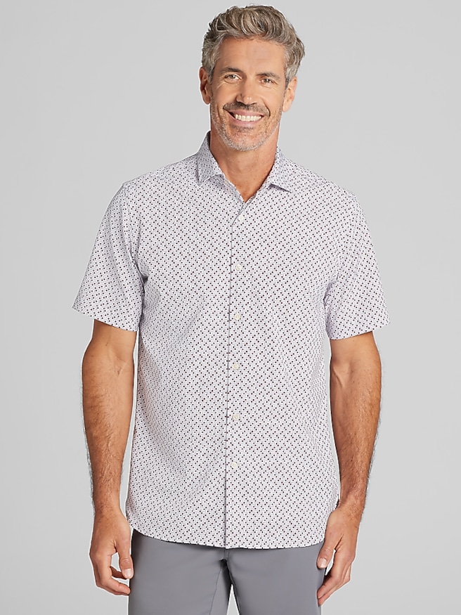 Big & Tall Men's Modern Fit Short Sleeve Button Up Shirt