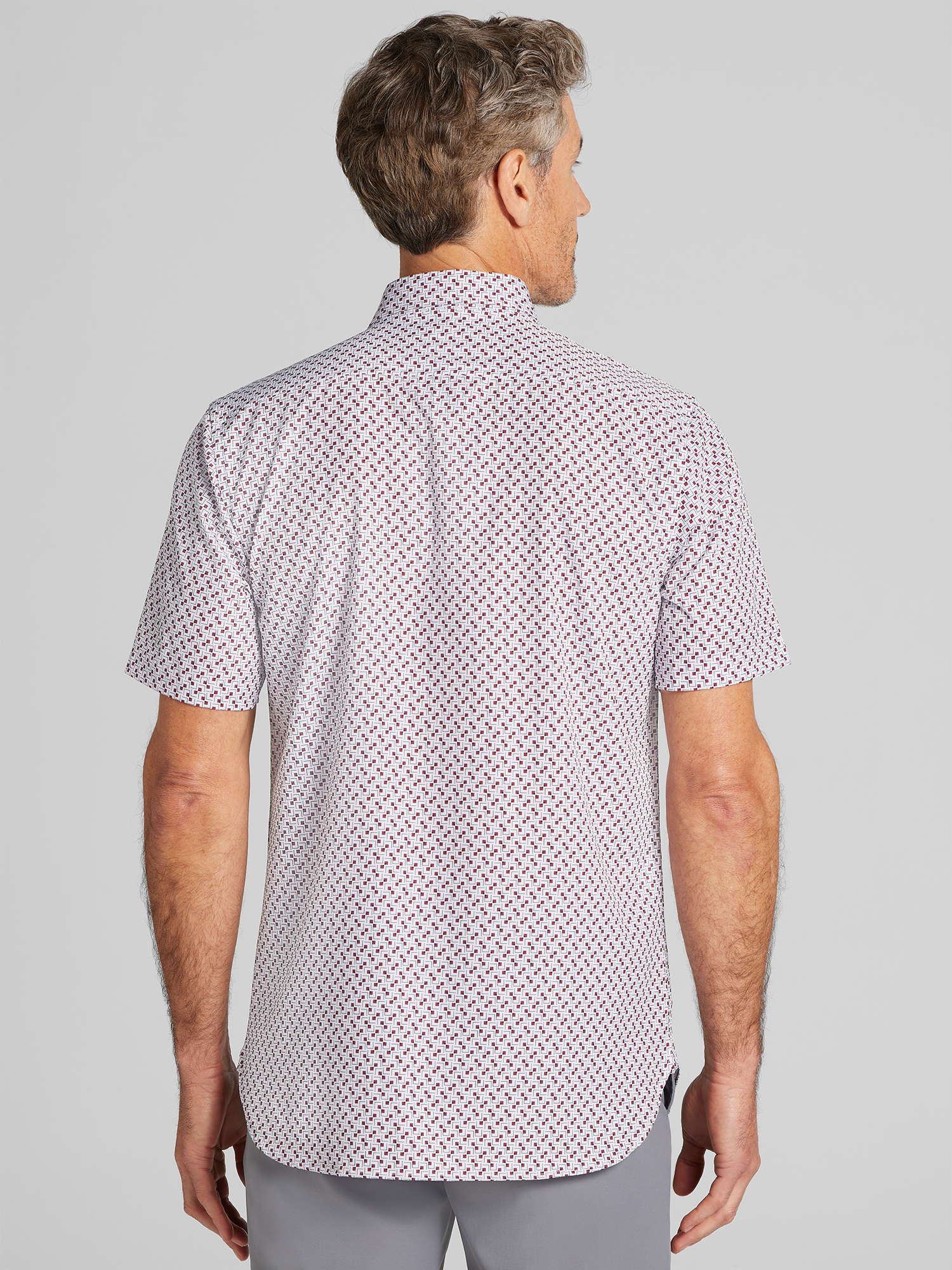 Modern Fit Interlocking Square Button Up Shirt