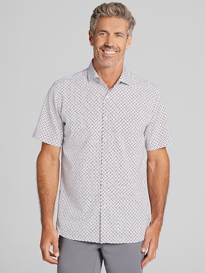 Awearness Kenneth Cole Modern Fit Interlocking Square Button Up Shirt