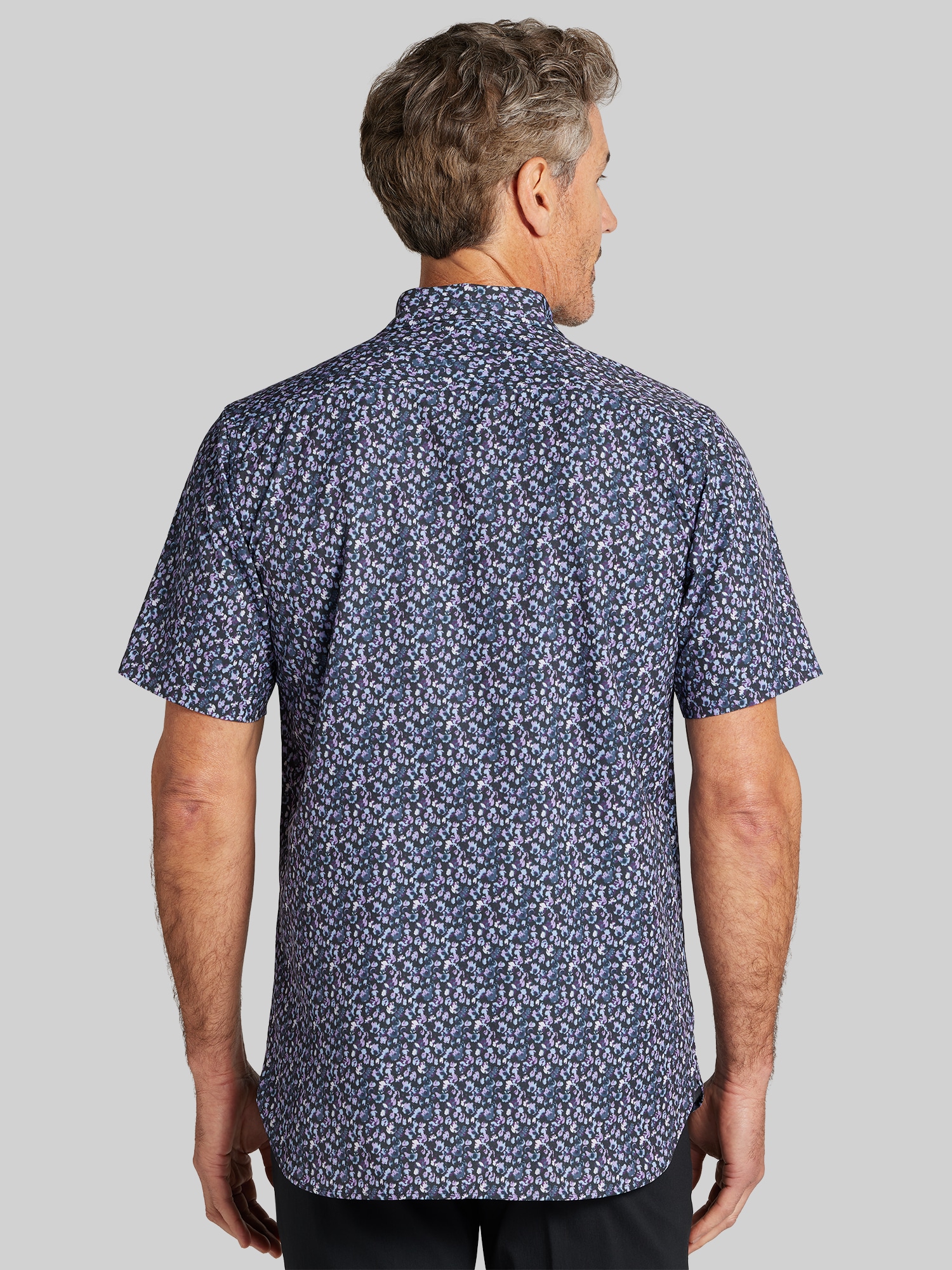 Modern Fit Stylized Leaf Button Up Shirt