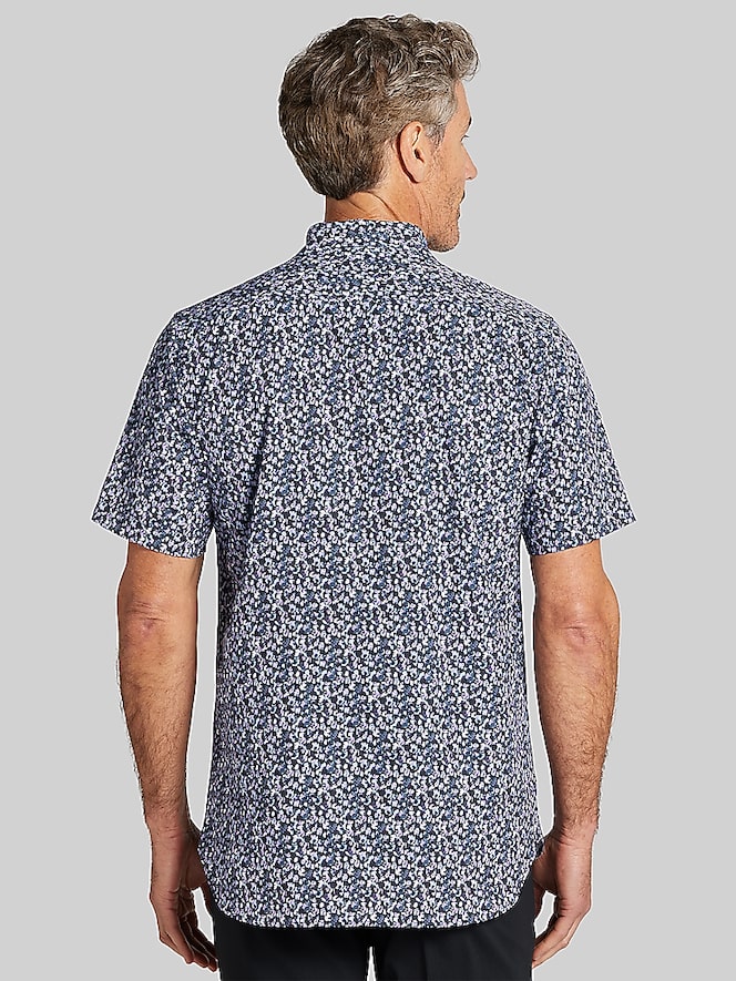 Awearness Kenneth Cole Modern Fit Stylized Leaf Button Up Shirt