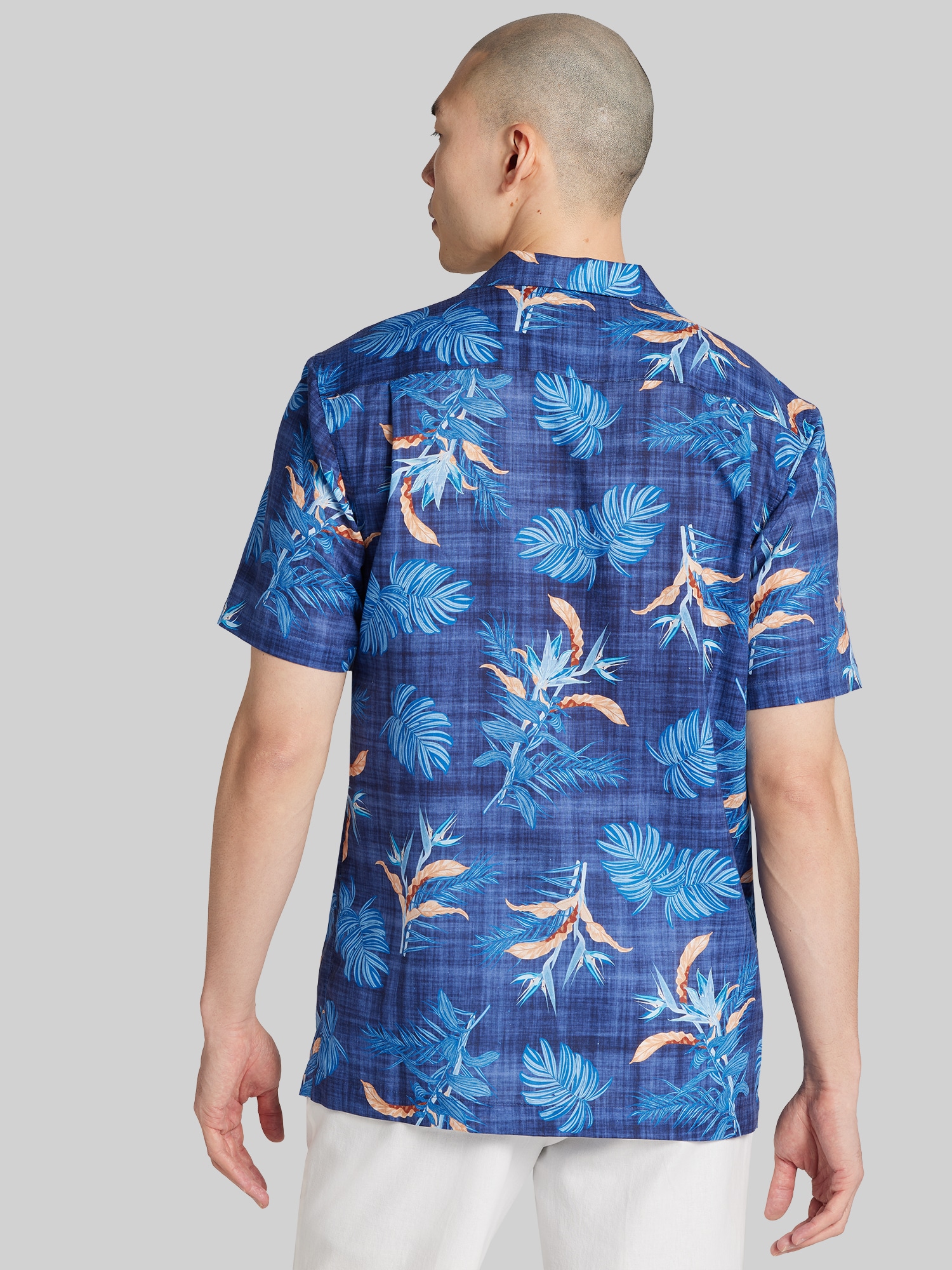 Modern Fit Tropical Fronds Camp Shirt