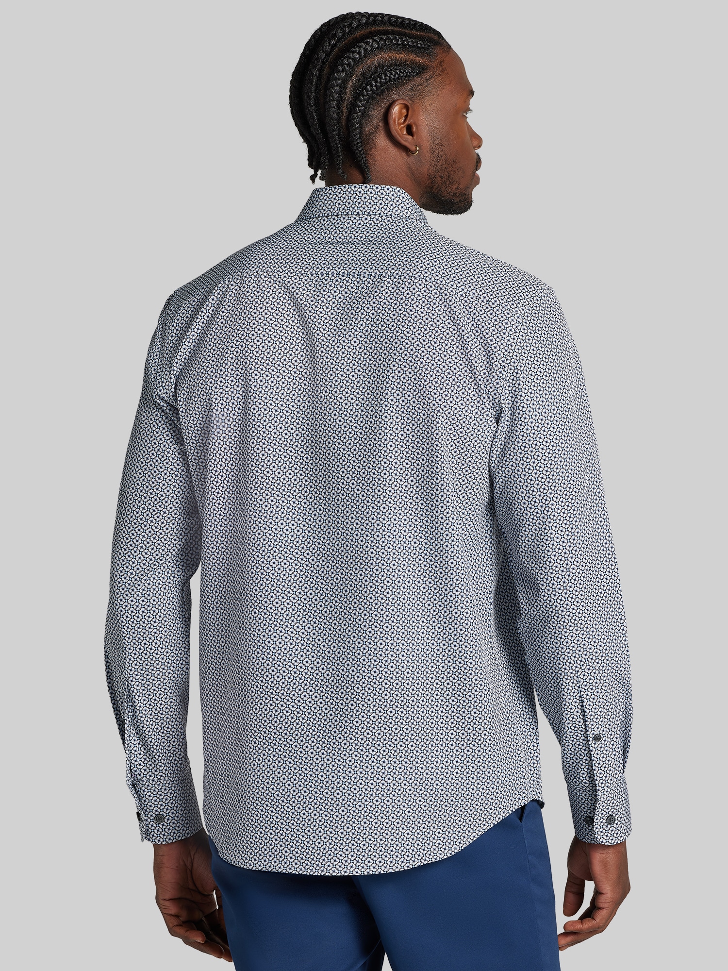 Modern Fit Triangle Geometric Button-Up Shirt
