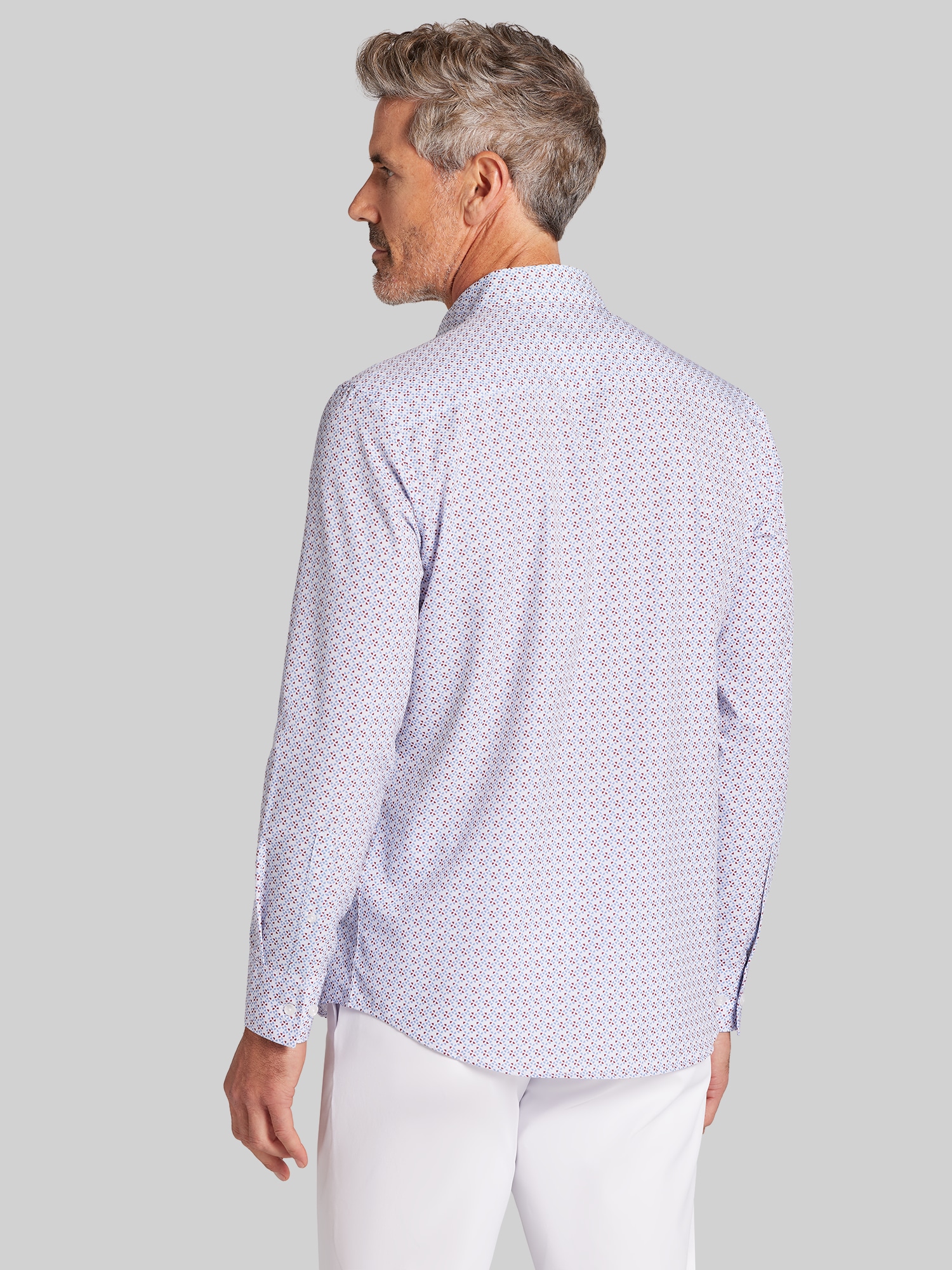 Modern Fit Triangle Geometric Button-Up Shirt