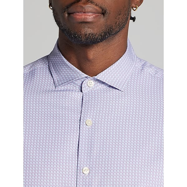 Awearness Kenneth Cole Big & Tall Men's Modern Fit Triangle Geometric Button-Up Shirt Purple - Size: 2XLT