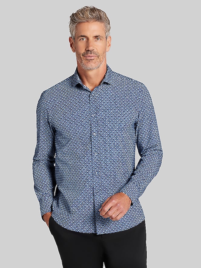 Awearness Kenneth Cole Modern Fit Geometric Button-Up Shirt