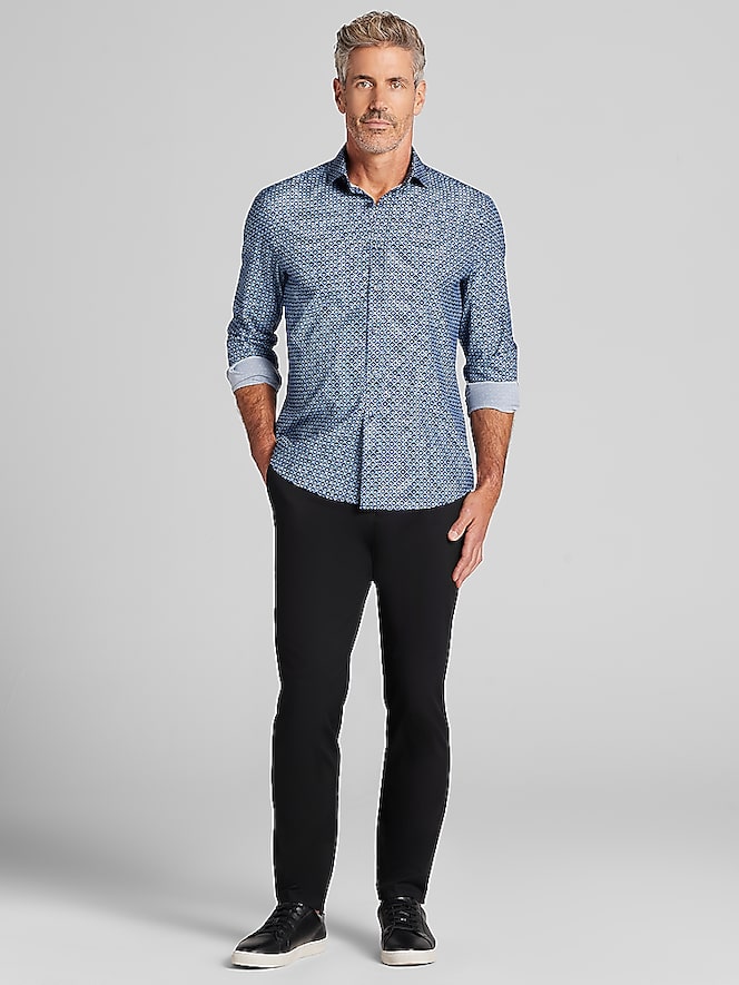 Awearness Kenneth Cole Modern Fit Geometric Button-Up Shirt