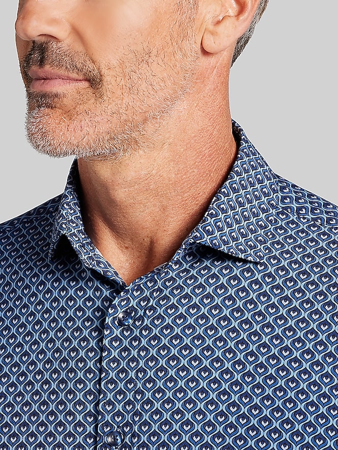 Awearness Kenneth Cole Modern Fit Geometric Button-Up Shirt
