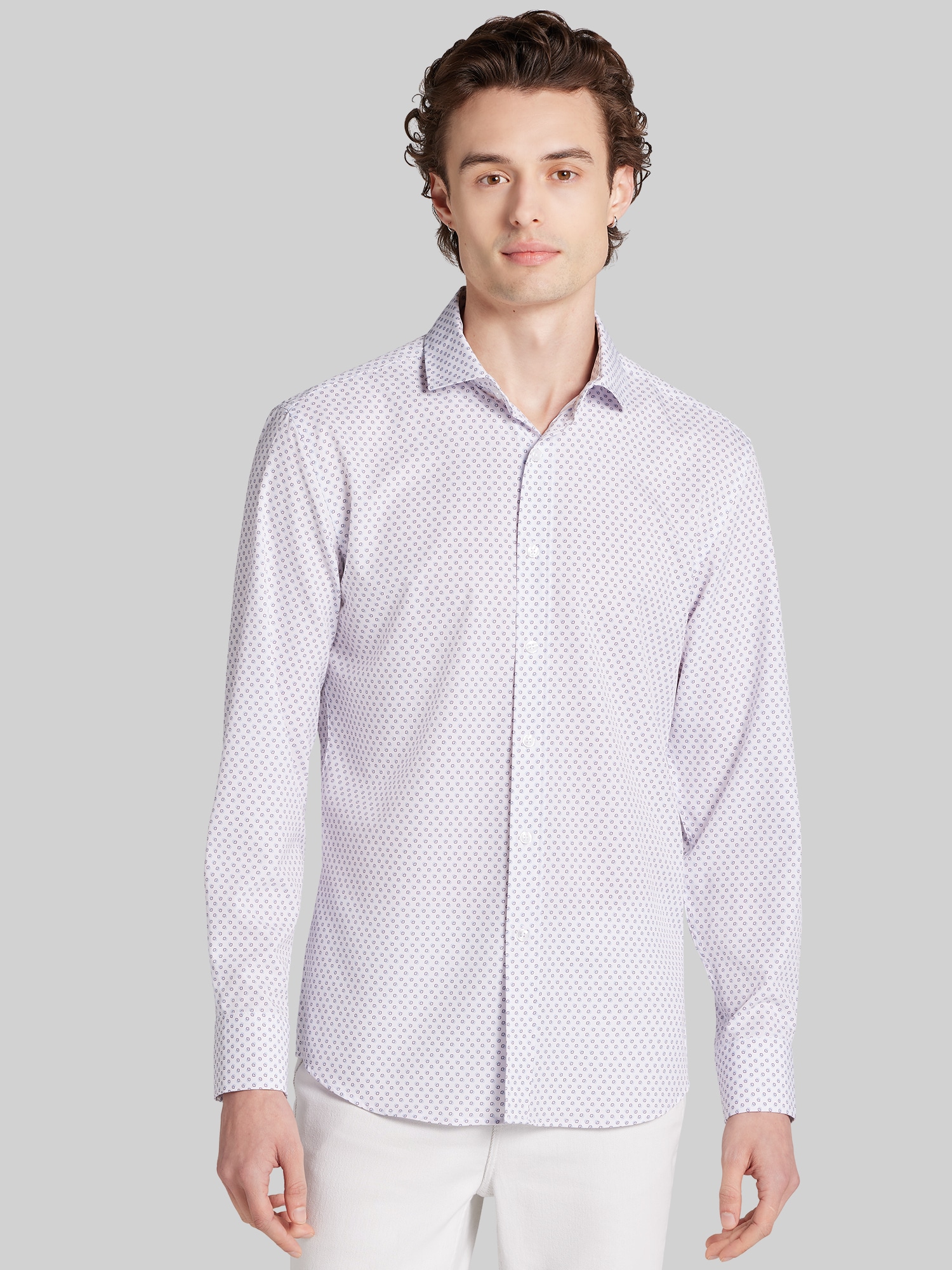 Slim Fit 4-Way Stretch Button Up Shirt