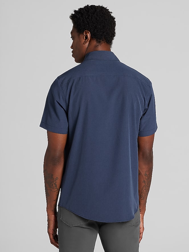 Awearness Kenneth Cole CHILLFLEX Modern Fit 4-Way Stretch Short Sleeve Button-Up Shirt