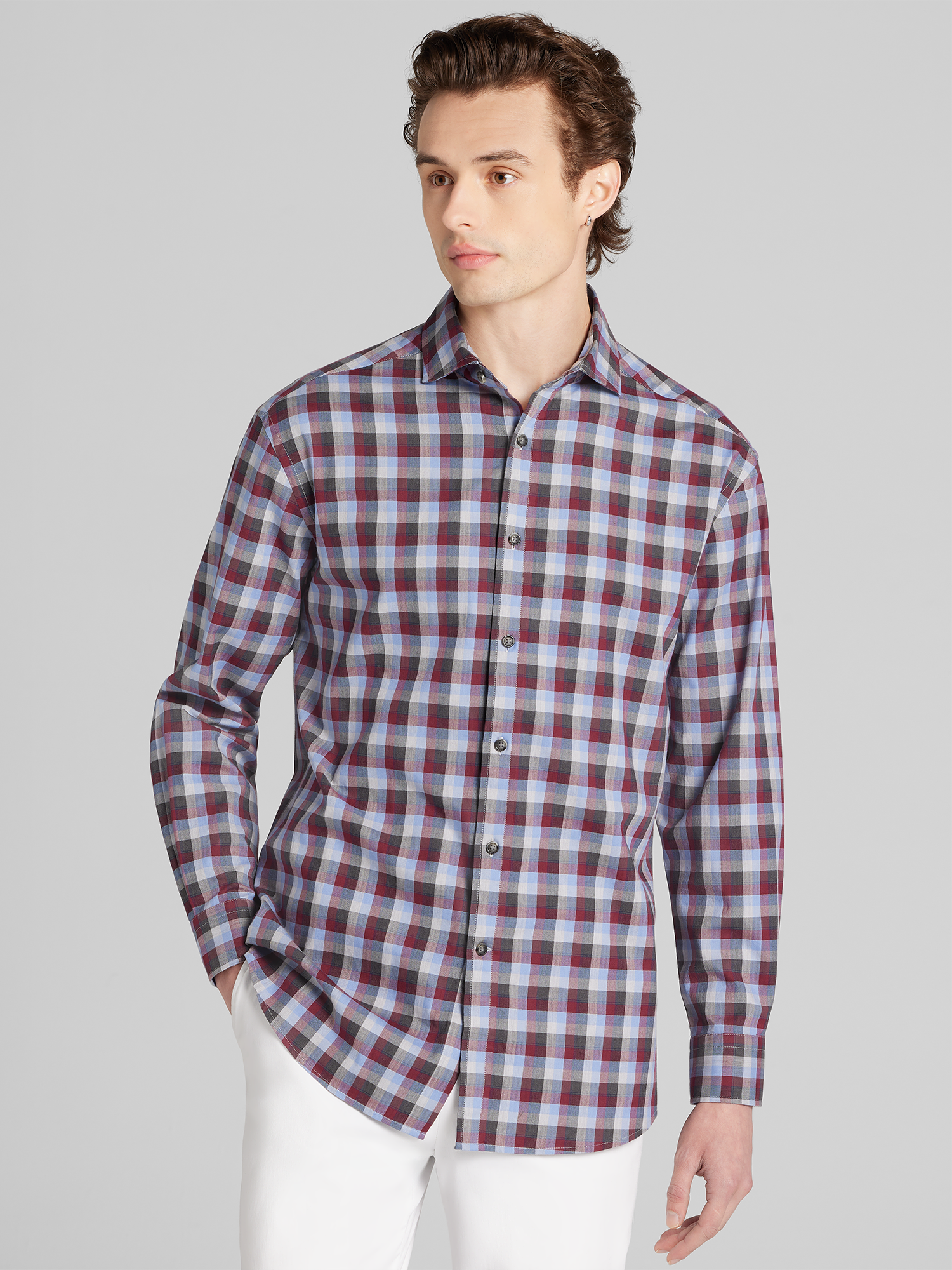 Classic Fit Check Button Up Shirt