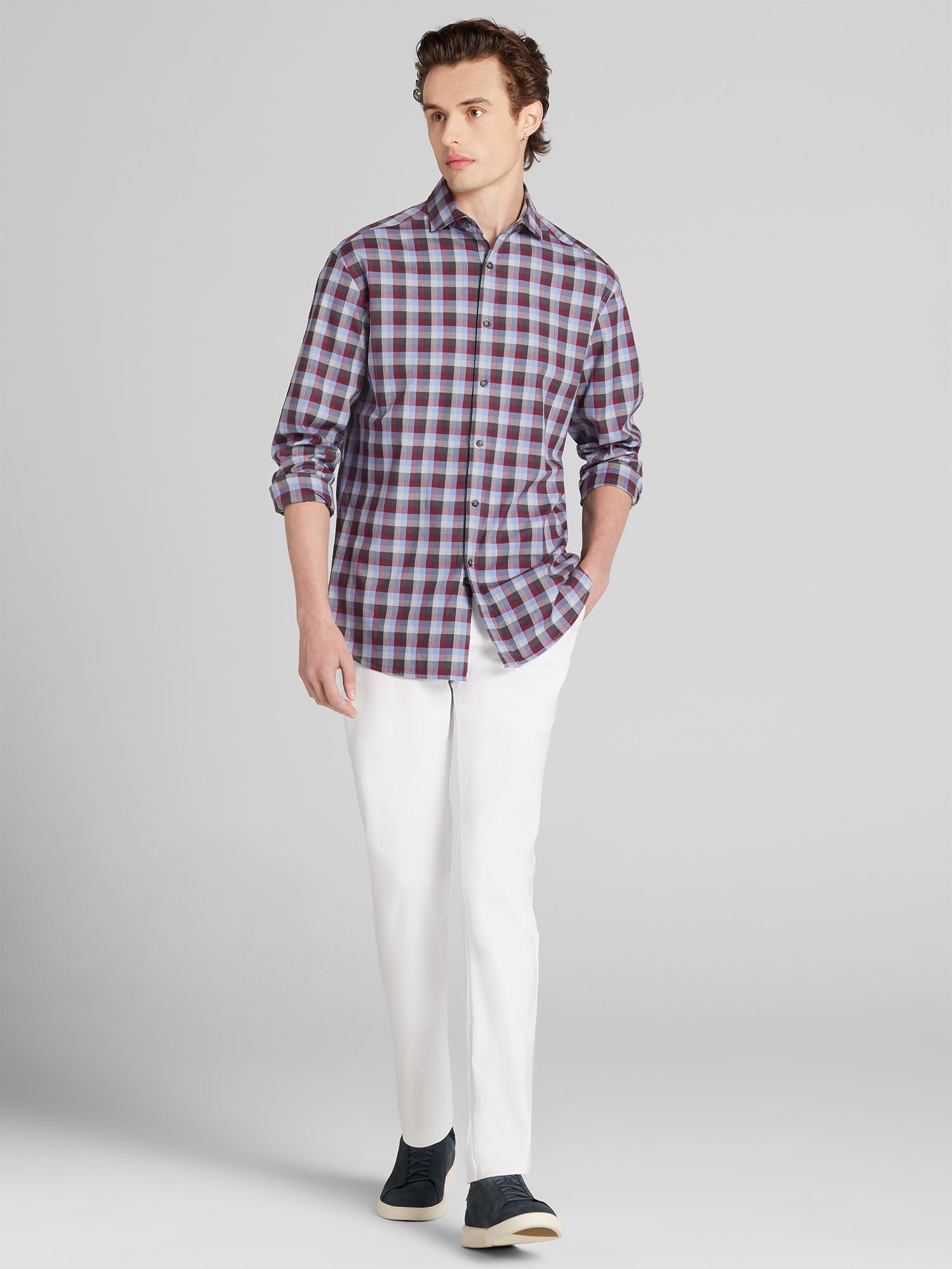 Classic Fit Check Button Up Shirt