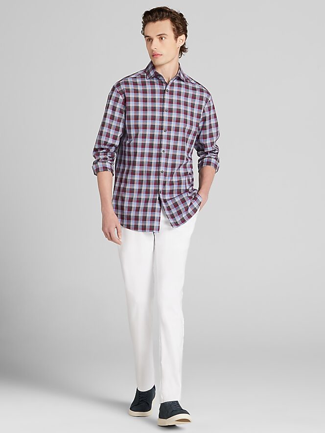 Joseph Abboud Classic Fit Check Button Up Shirt