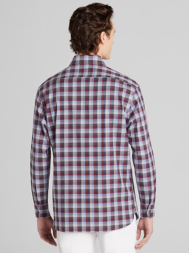 Joseph Abboud Classic Fit Check Button Up Shirt