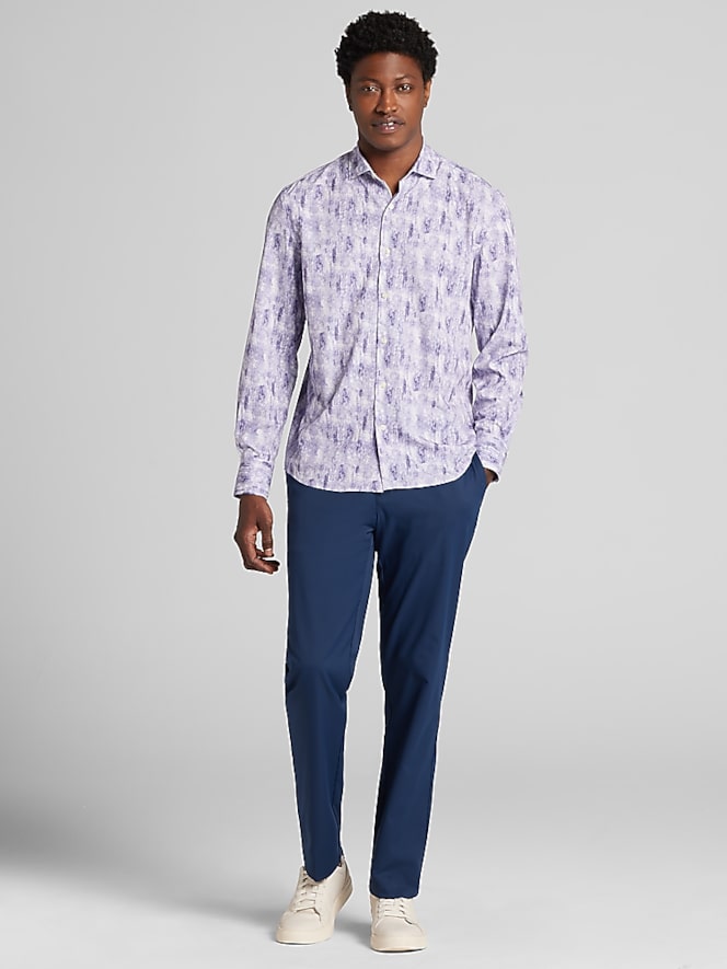 Awearness Kenneth Cole Modern Fit Brush Stroke Print Woven Shirt