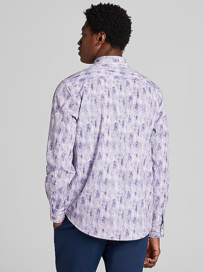Awearness Kenneth Cole Modern Fit Brush Stroke Print Woven Shirt