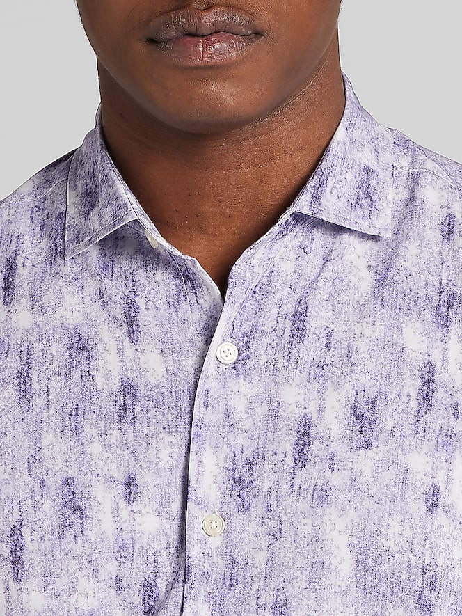 Awearness Kenneth Cole Modern Fit Brush Stroke Print Woven Shirt