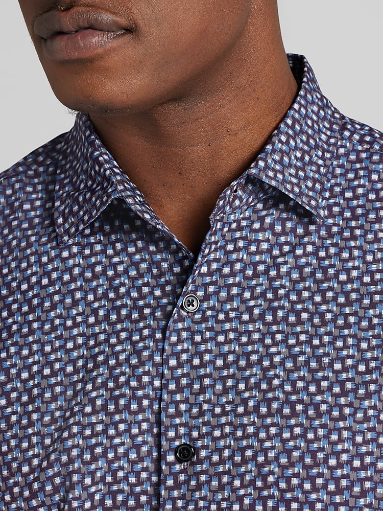 Awearness Kenneth Cole Modern Fit Geometric Print Button Up Shirt