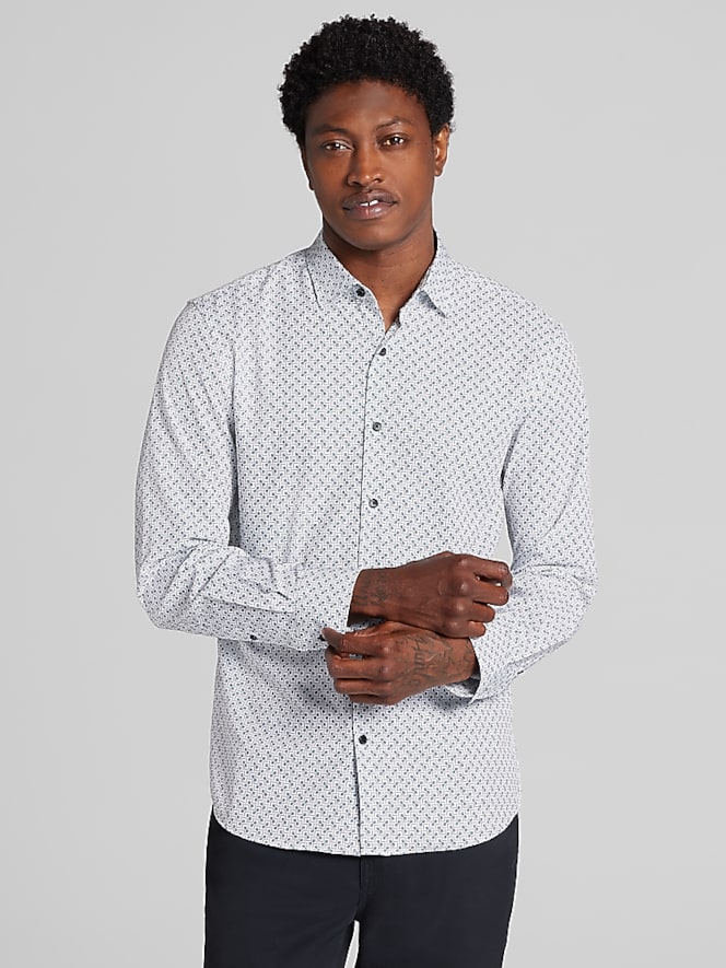 Awearness Kenneth Cole Modern Fit Geometric Print Woven Shirt