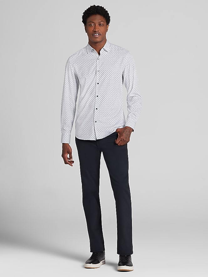 Awearness Kenneth Cole Modern Fit Geometric Print Woven Shirt